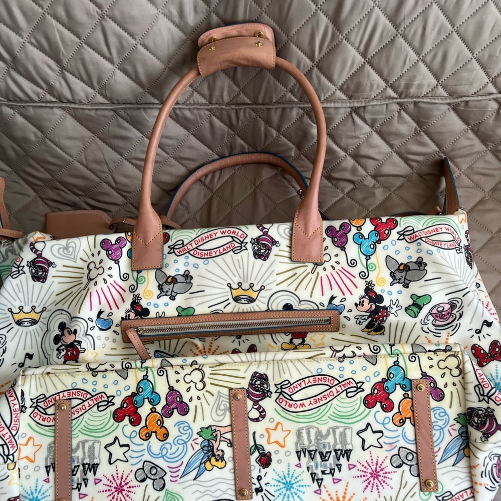 Disney Cream and Tan Travel Bag with Whimsical Design